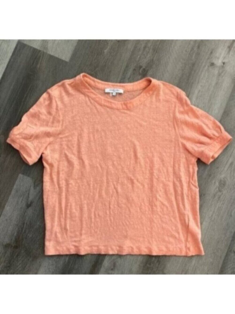 Gerard Darel 100% Linen Woven Blouse Shirt Coral Peach Orange Summer Large / 4